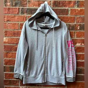 Victoria's Secret Womens Medium Full Zip Spellout Hoodie Sweater